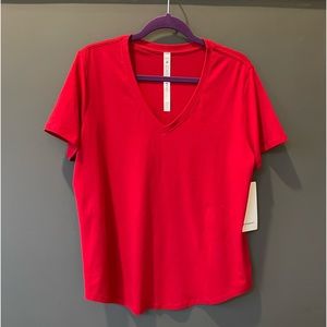 Lululemon Love v Neck Tee in Red.